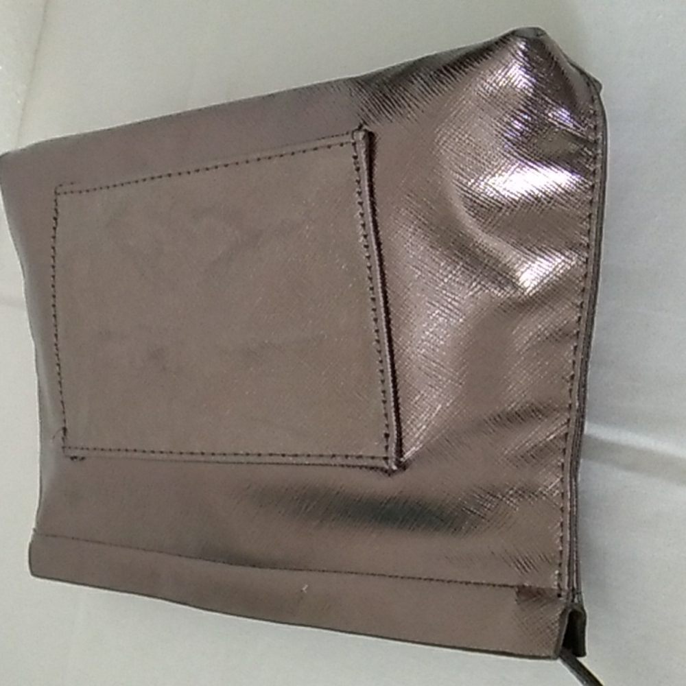 Lamcome Brown Metallic Makeup Cosmetic Bag